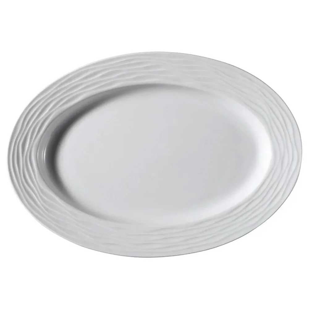 (12 Stykker) SEA WAVE - Tallerken/ Oval tallerken - Ø 35 cm