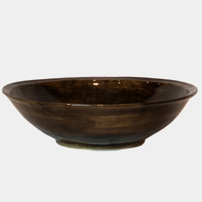 Yuki stor keramikkskål glossy dark brown
