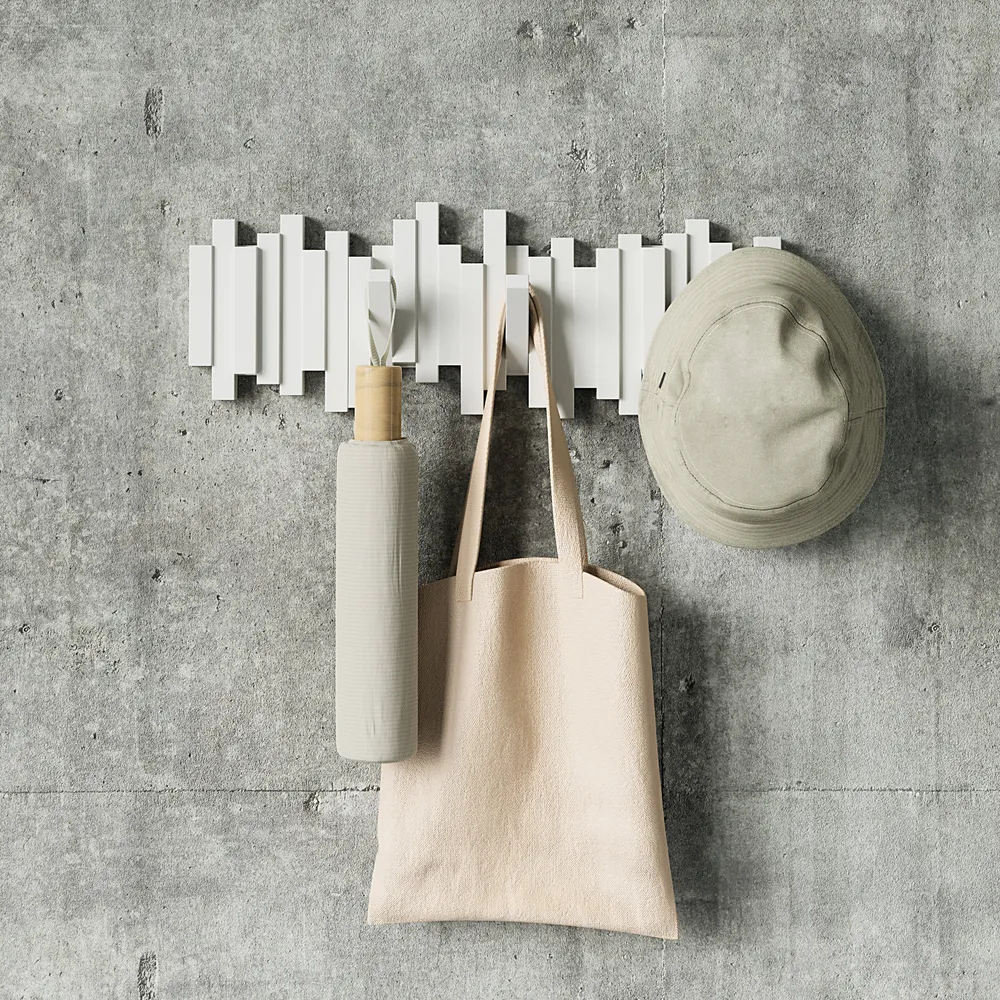 Sticks Multi Hook hvit, moderne knaggrekke