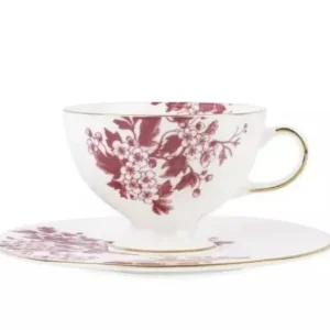 Coffee Cup & Sauser Burgundy