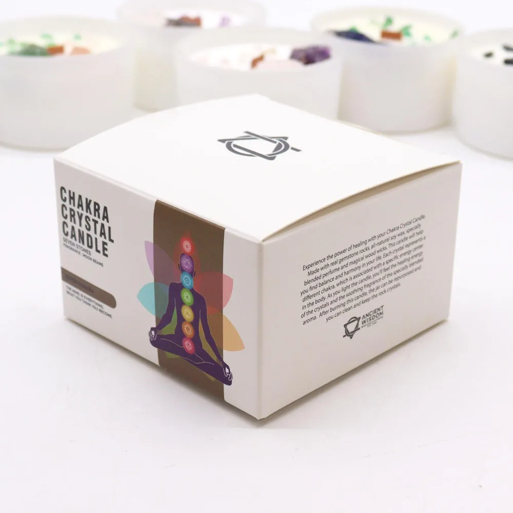 7 Chakra-lys med krystaller