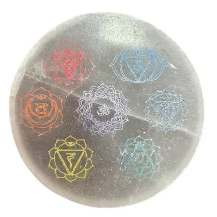 Selenitt chakra ladeplate 10cm