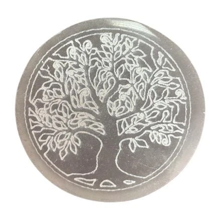 Selenitt ladeplate Livets tre 8cm