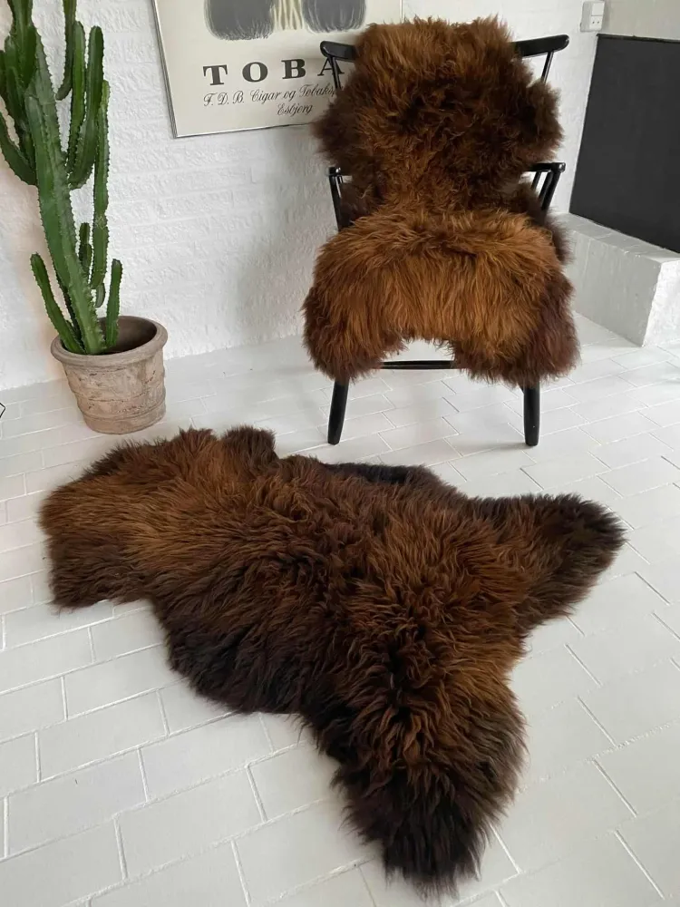 Islandsk lammeskinn - Rusty Brown