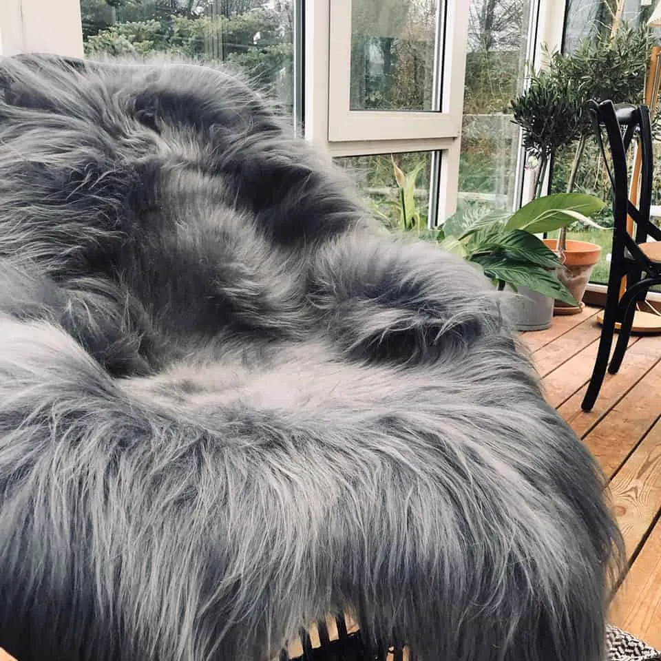 Islandsk LARGE lammeskinn – grey breeze