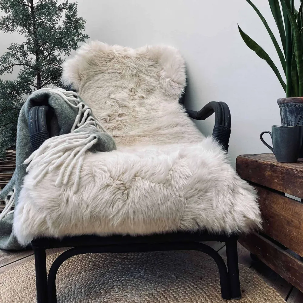 Lammeskinn - Lys beige 140 cm