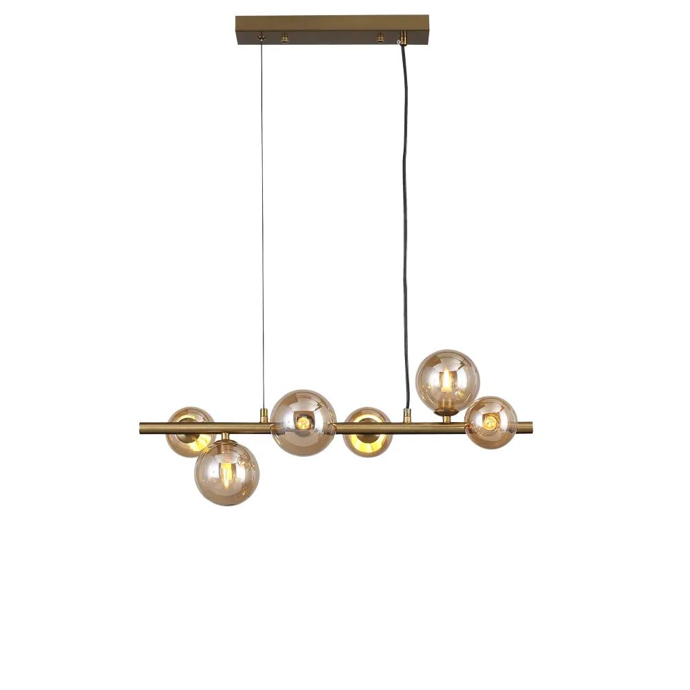 Valencia Langbordslampe 63cm Messing/Amber