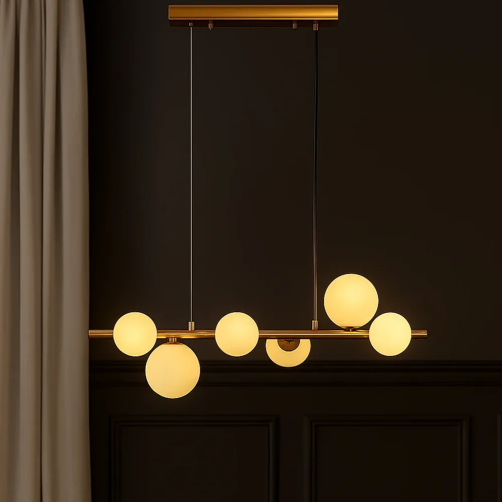 Valencia Langbordslampe 63cm Messing/Opal