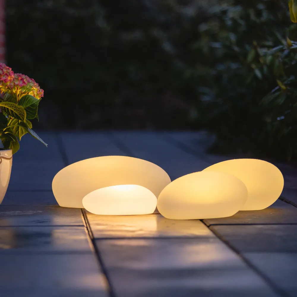 Lea LED-stein Ekstra Stor hvit