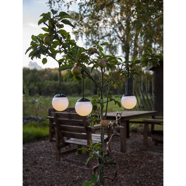 Globus LED-solkule 10 cm hvit 3 stk.