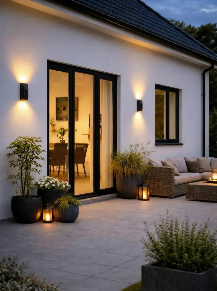 Vegglampe med solceller – Up & Down 4 stk