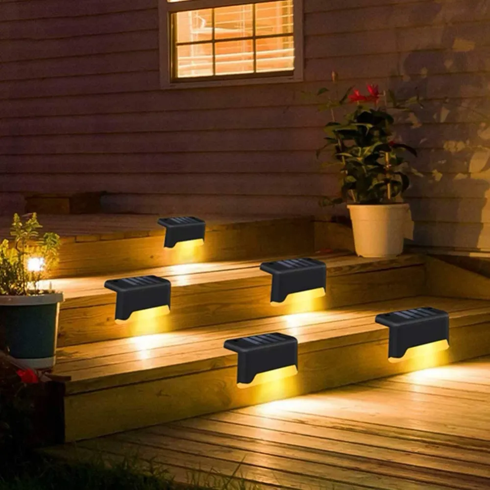 LED Solar Lamp Path Trapp Utendørs Vanntett Vegglampe (8stk)