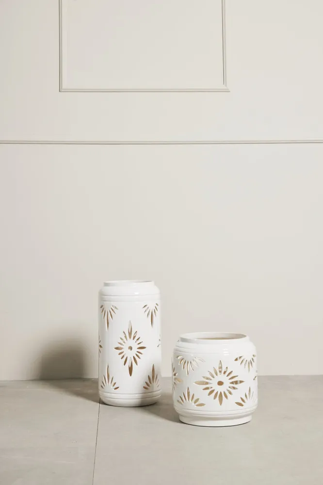 Hilde lykt hvit H25 cm.