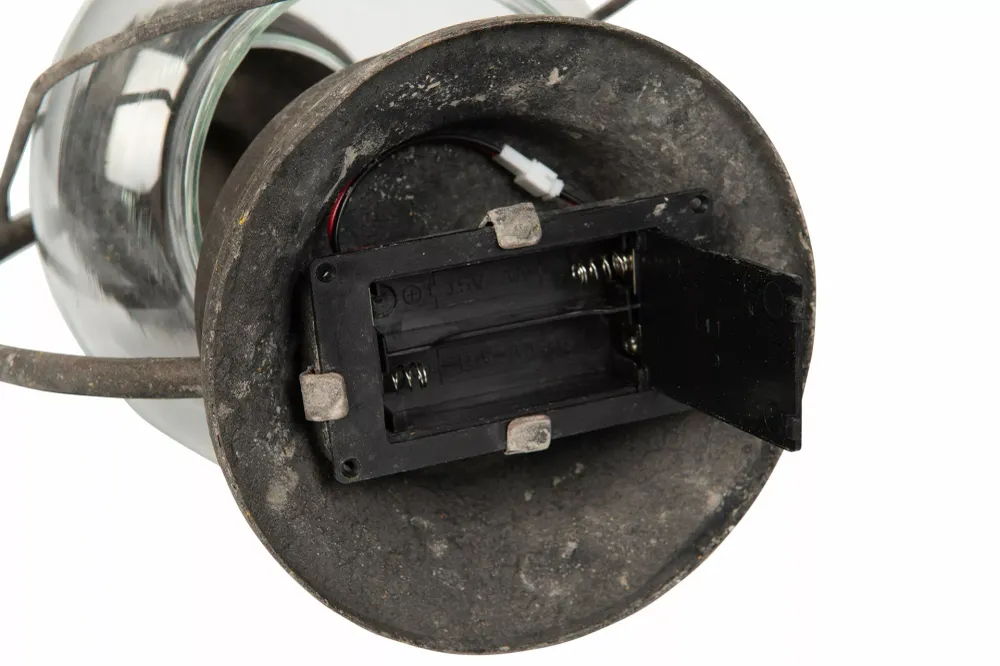 Lykt Batteri, Antikk Grønn - 33cm