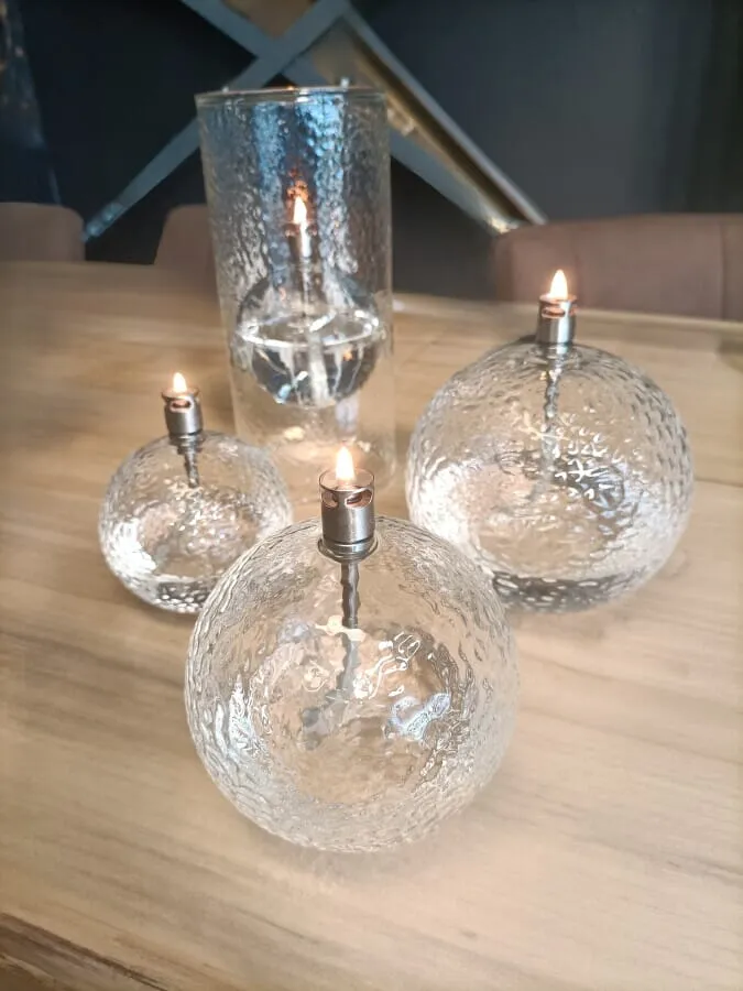 Oljelampe Hammered Klar Ø:9