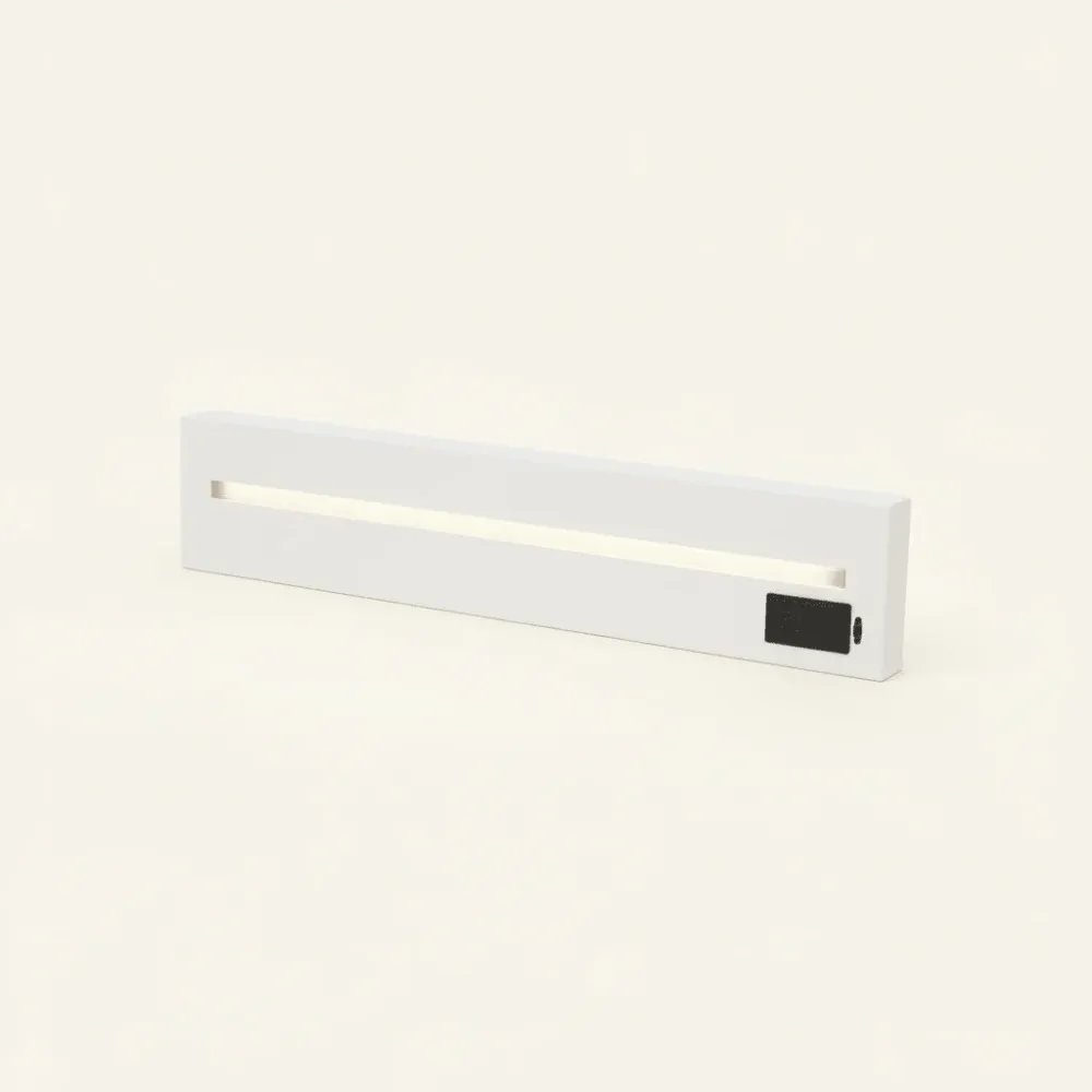 Hylle med LED-lys hvit