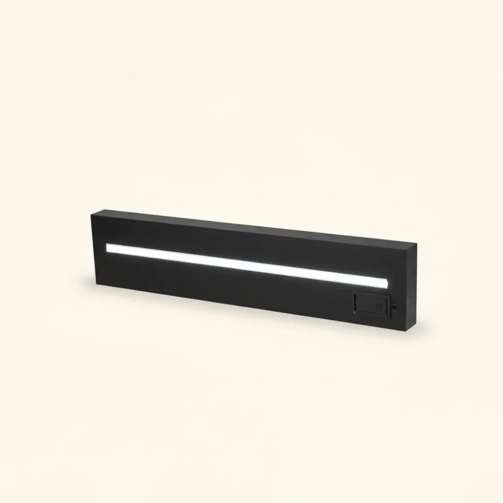 Hylle med LED-lys sort