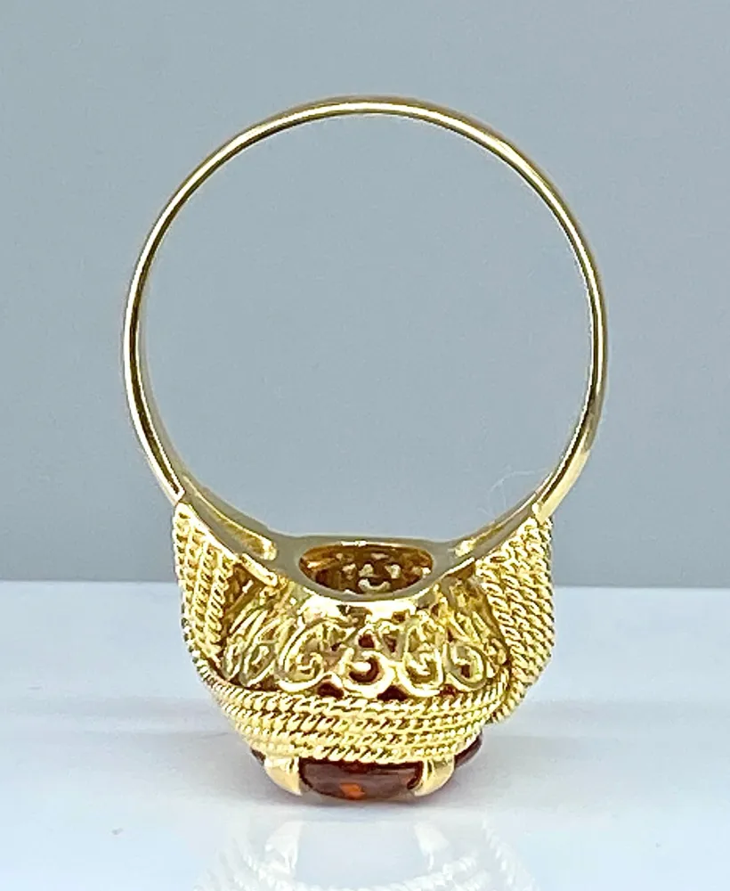 18k gult gull og citrin ring