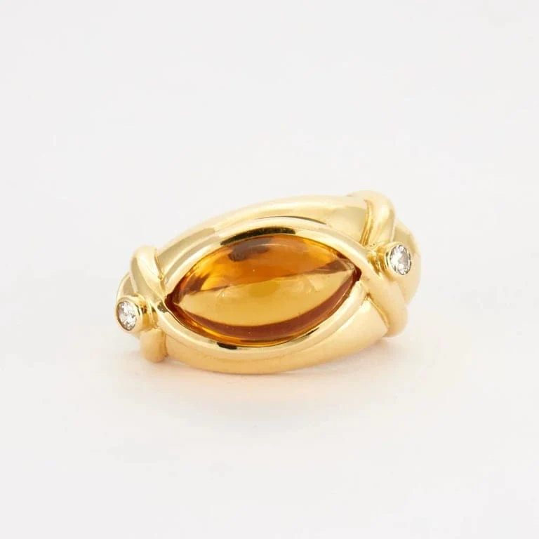 Citrin diamant øredobber