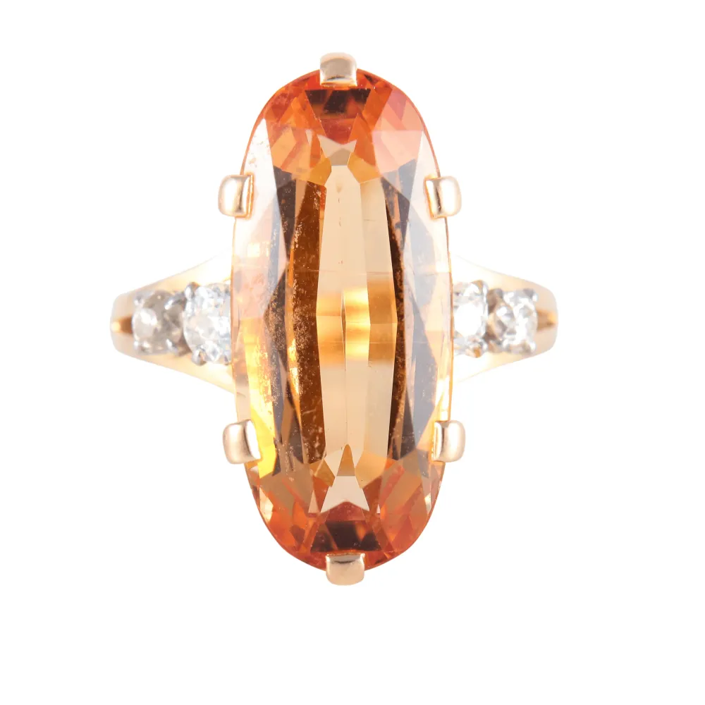 Citrin diamantring