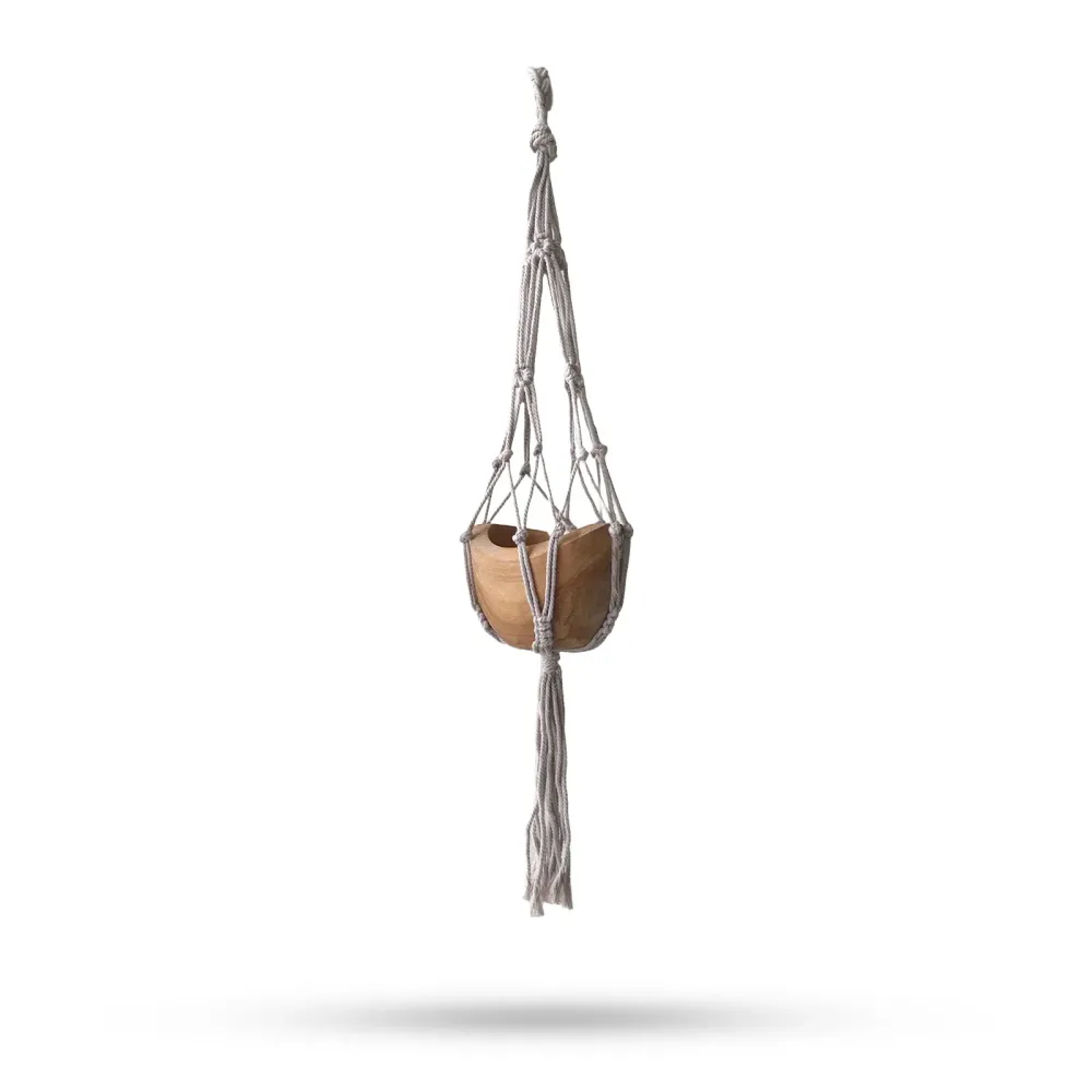 Macrame gryteholder beige 75cm