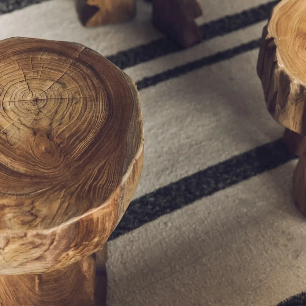 Arched wooden stool