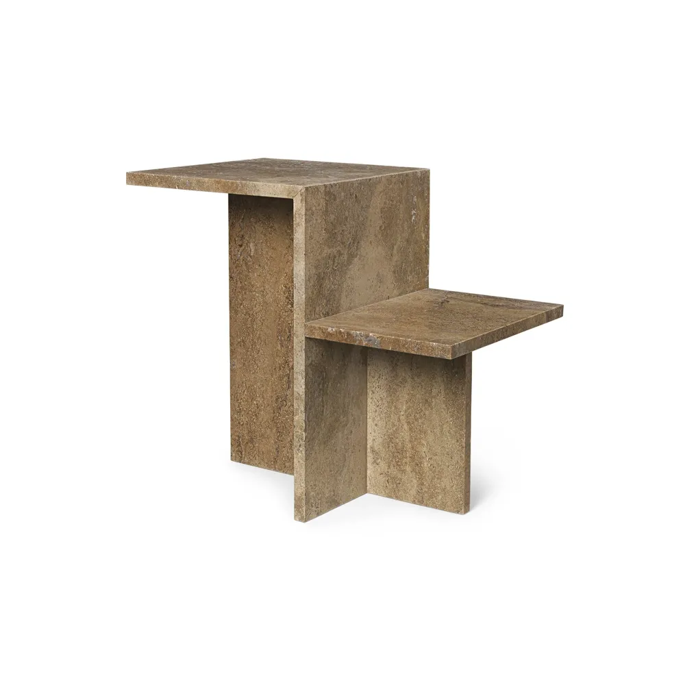 Distinct Sidebord Mørkebrun Travertine