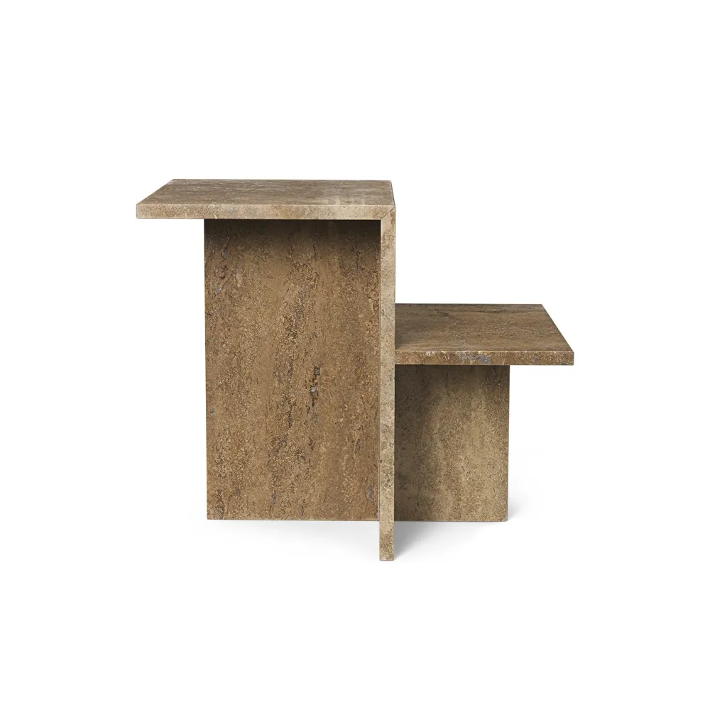 Distinct Sidebord Mørkebrun Travertine