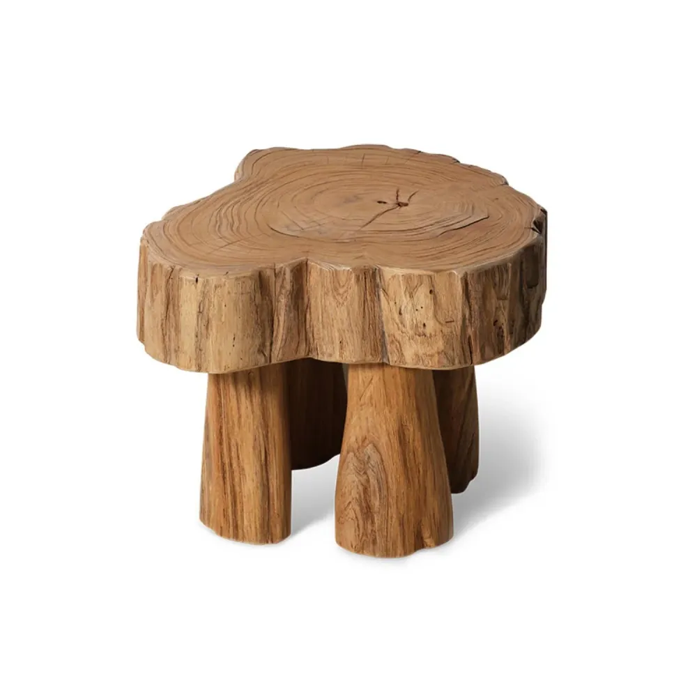 Log wooden stool