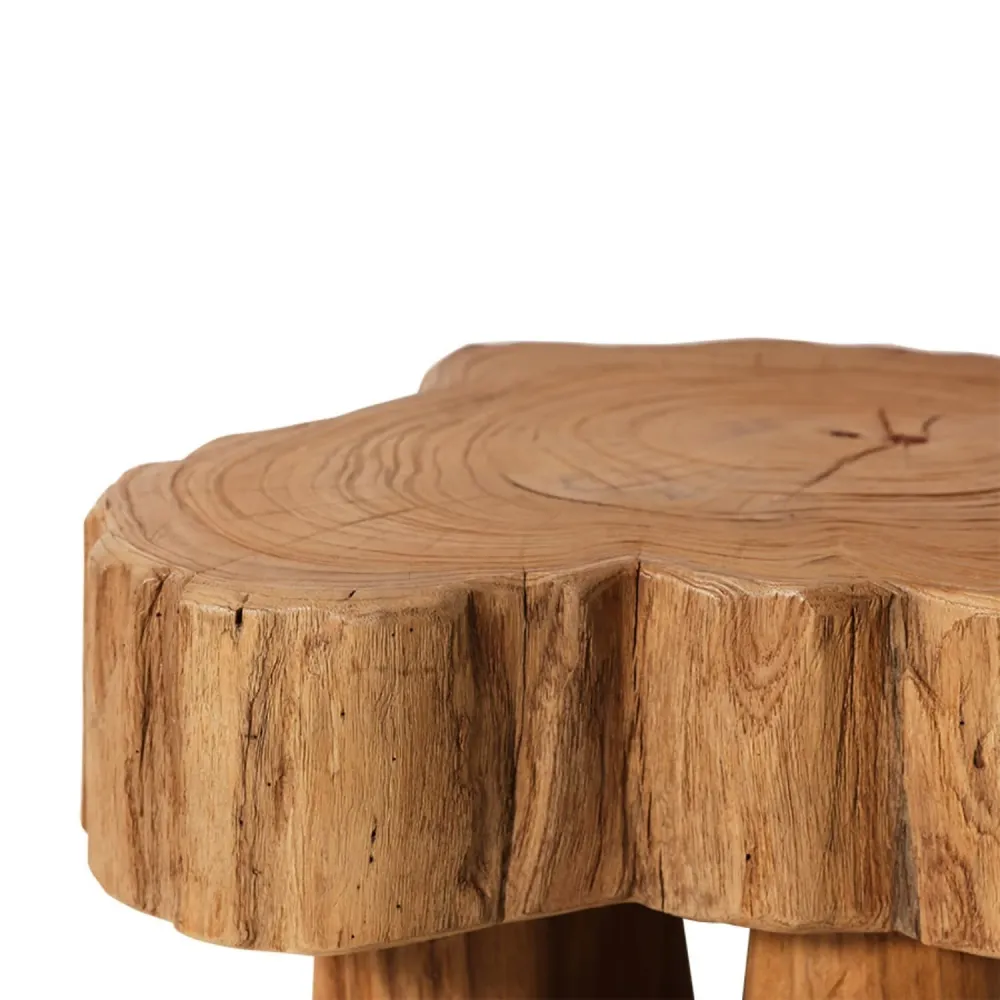 Log wooden stool
