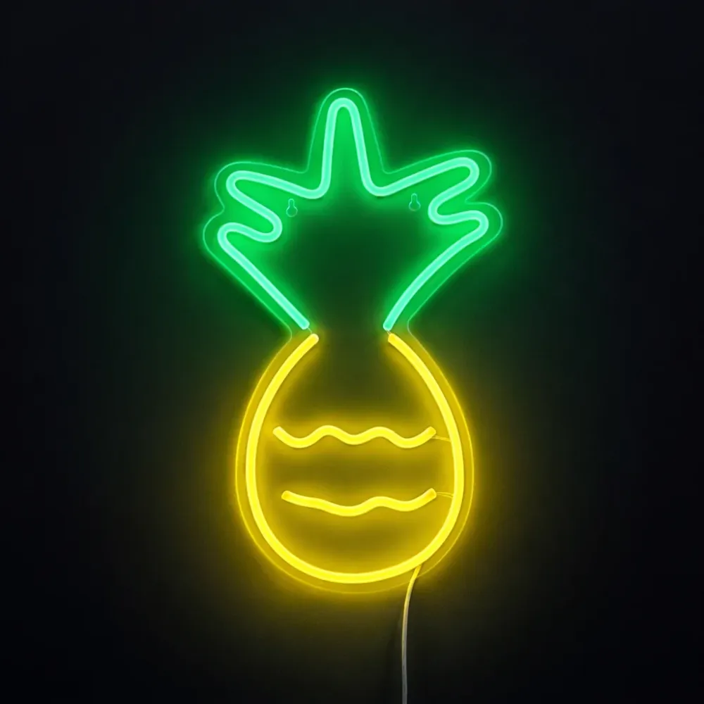 Ananas Neon Vegglampe