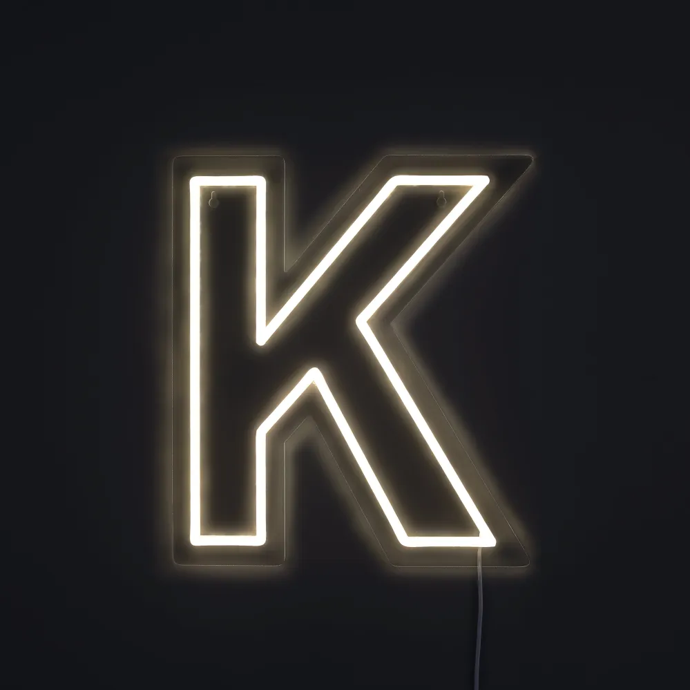 Bokstav K Neon Vegglampe