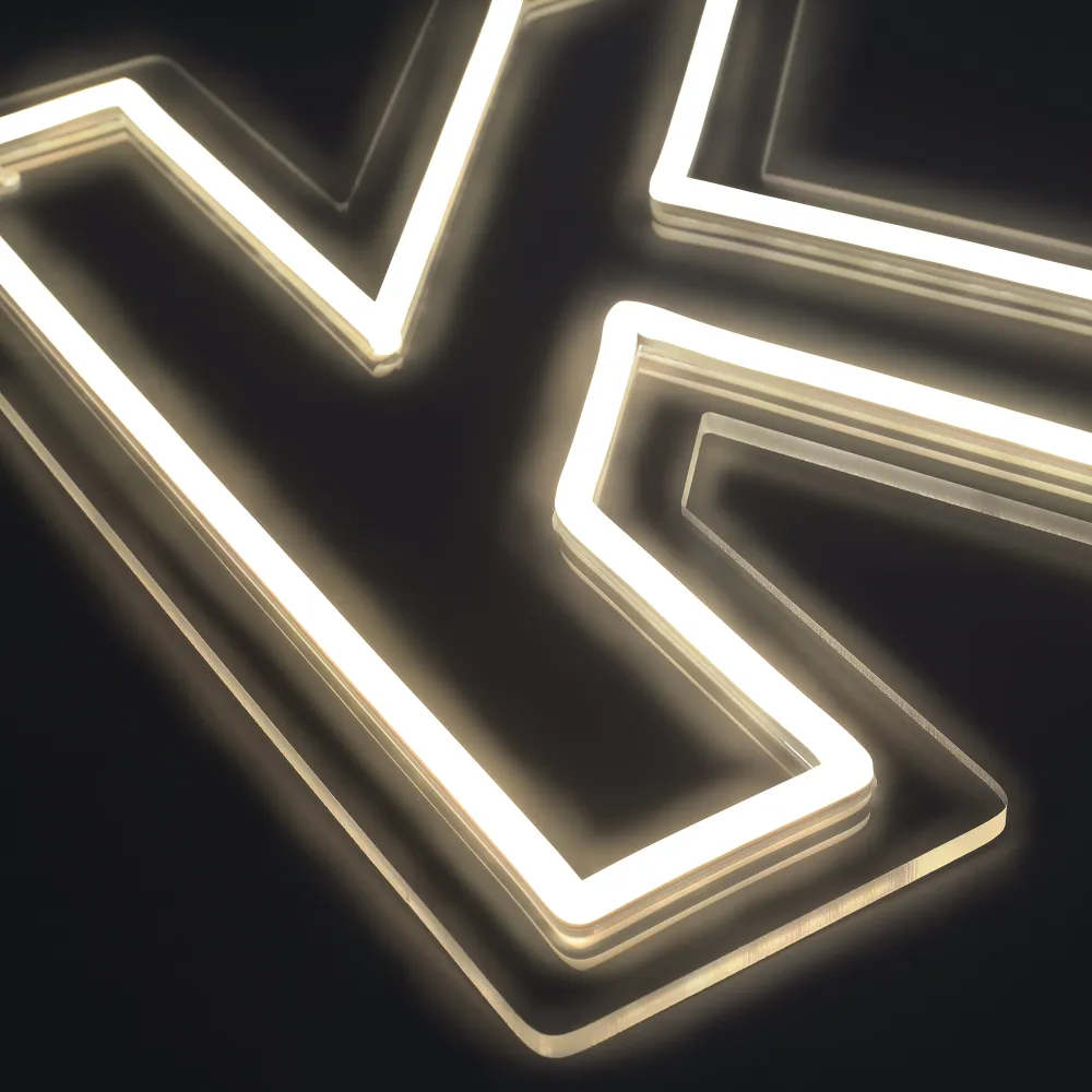 Bokstav K Neon Vegglampe