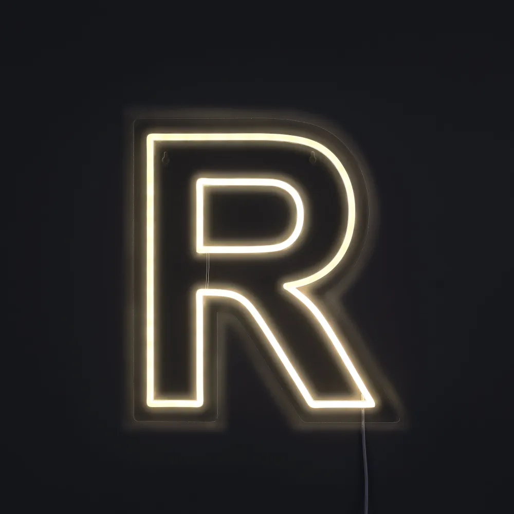 Bokstav R Neon Vegglampe