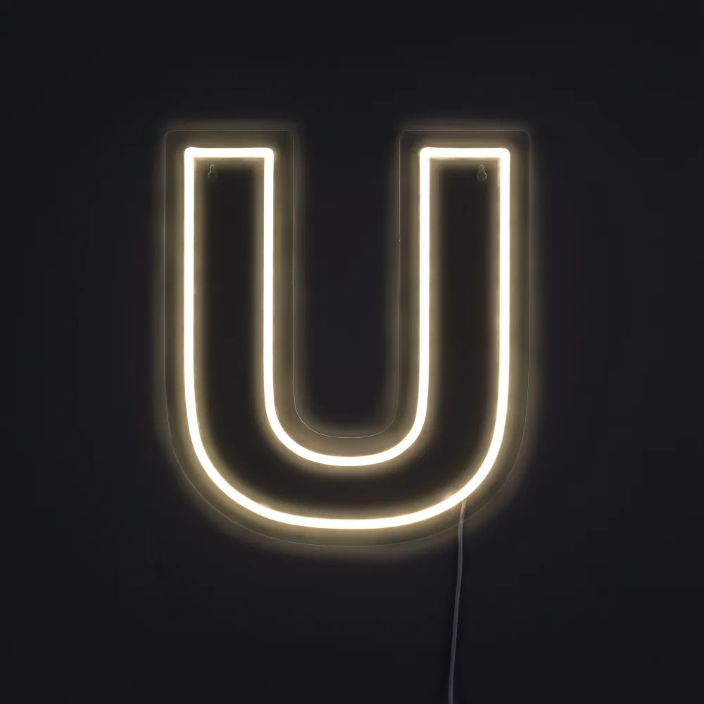 Bokstav U Neon Vegglampe