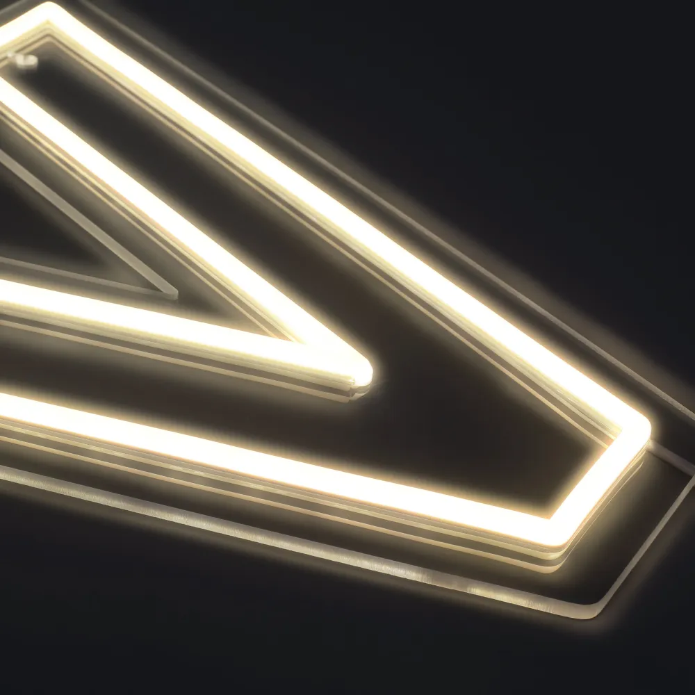 Bokstav V Neon Vegglampe