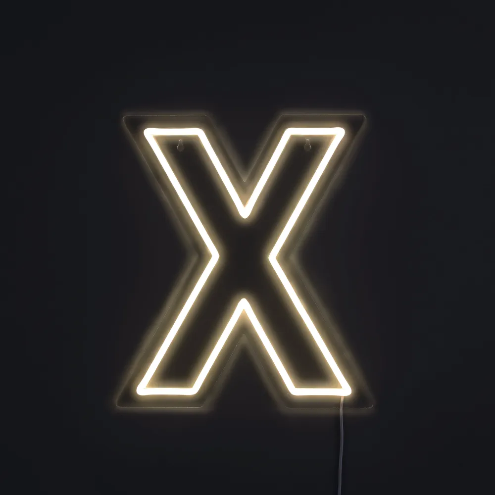 Bokstav X Neon Vegglampe