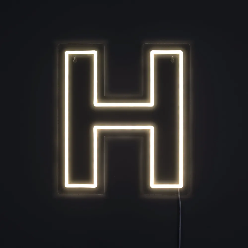 Bokstav H Neon Vegglampe