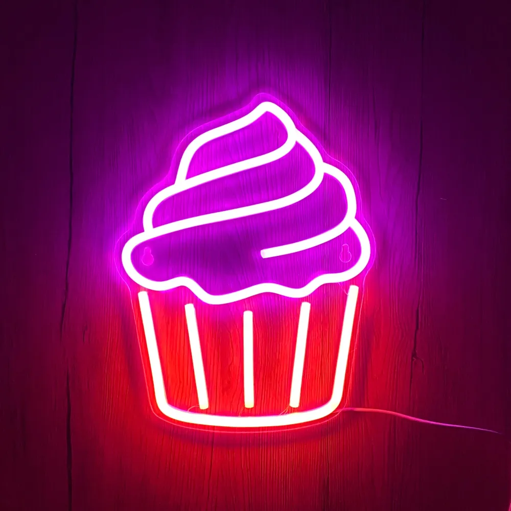 Cupcake Neon Vegglampe