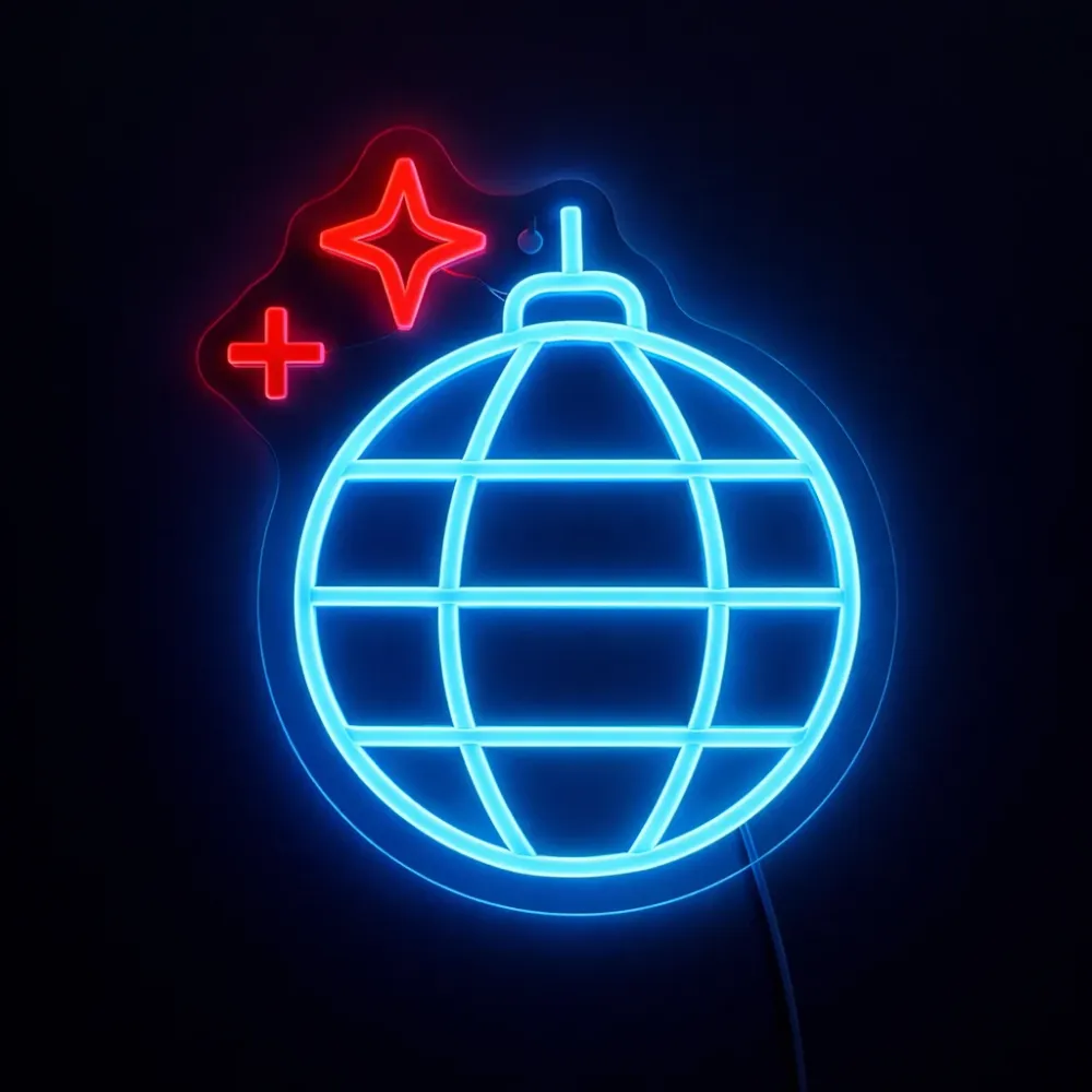 Disco Ball Neon Vegglampe