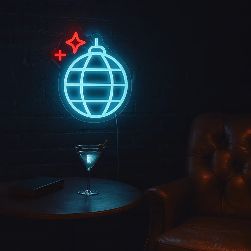 Disco Ball Neon Vegglampe