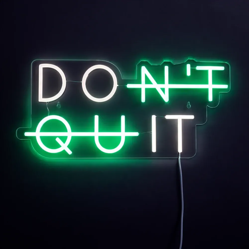 Don't Quit Neon Vegglampe Grønn