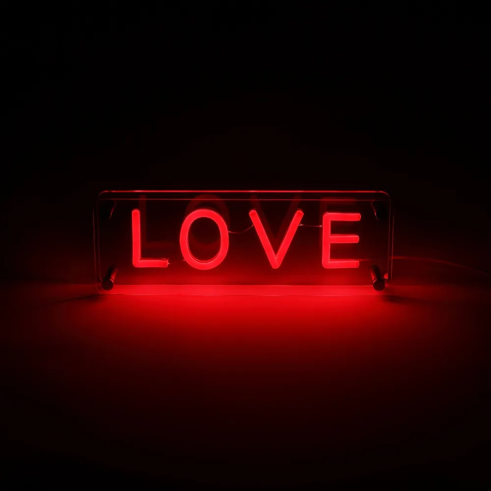 LOVE LED Neon Box Bordlampe