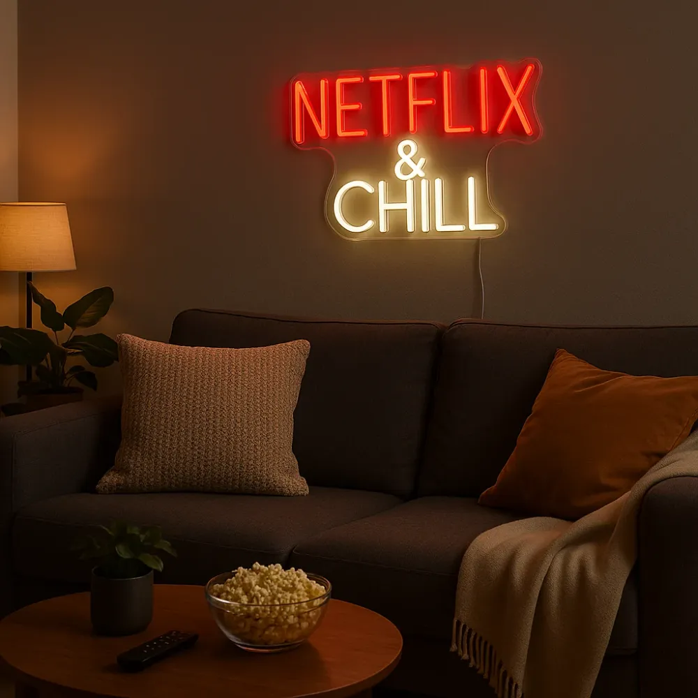 Netflix & Chill Neon Vegglampe