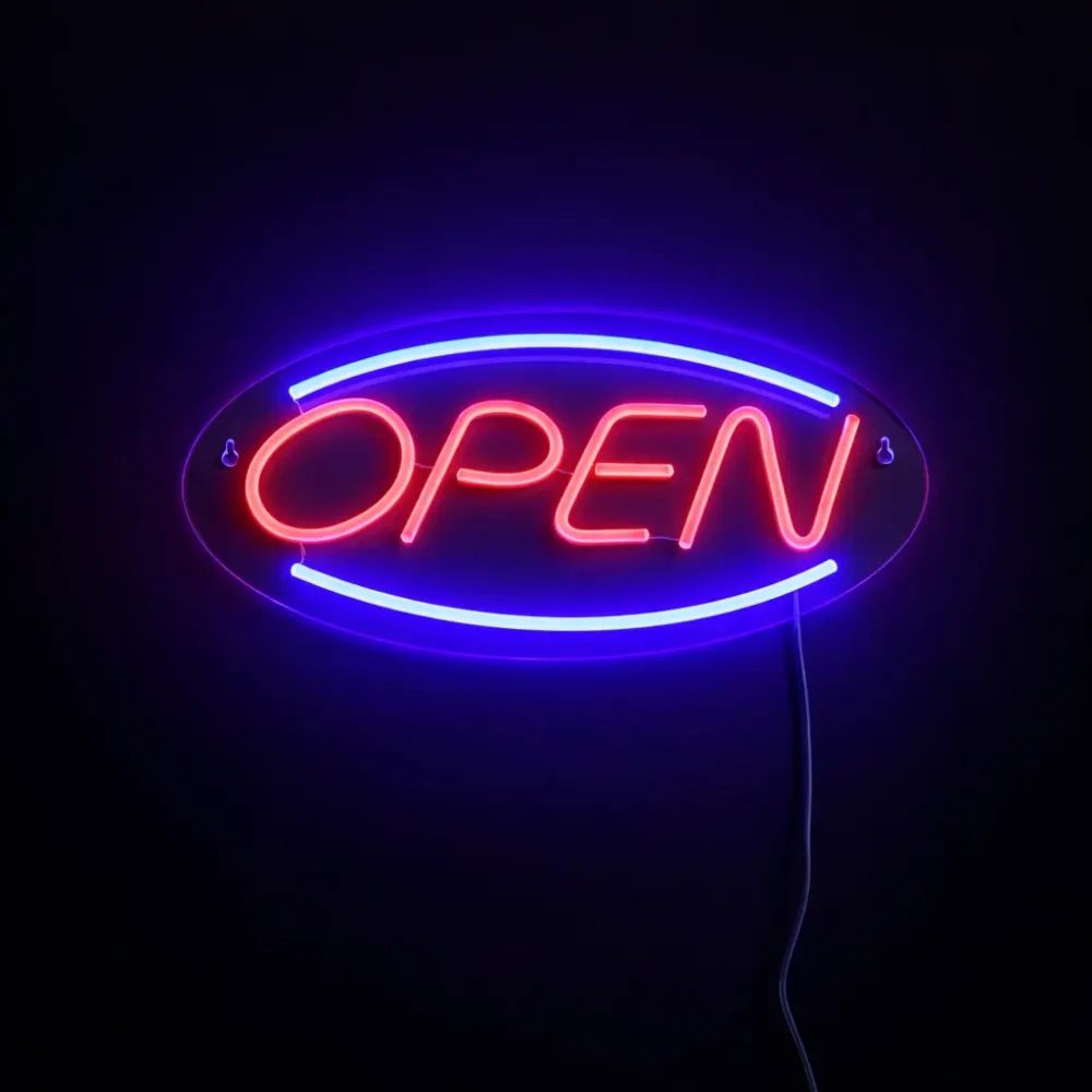 Open Neon Vegglampe