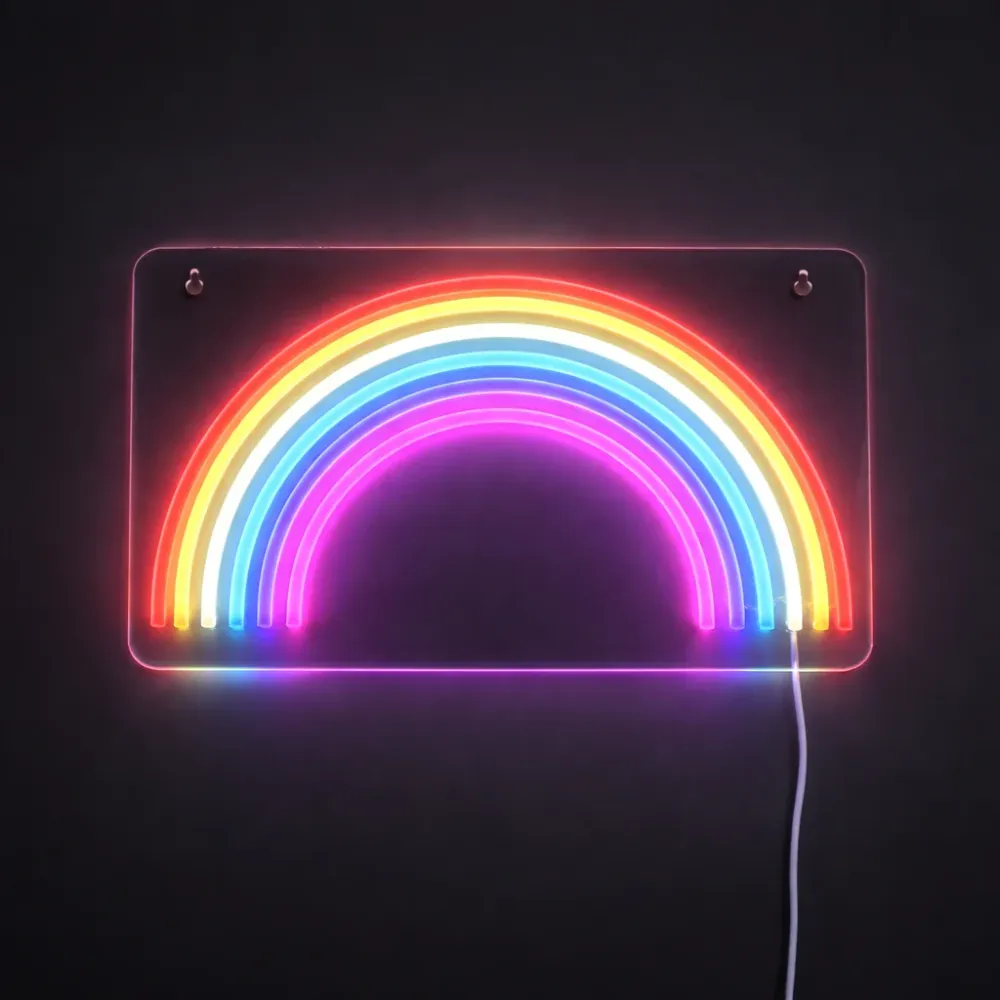 Rainbow Neon Vegglampe
