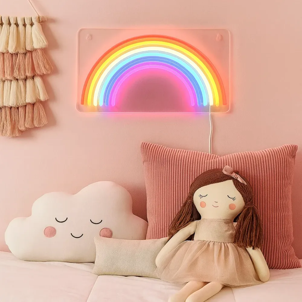 Rainbow Neon Vegglampe
