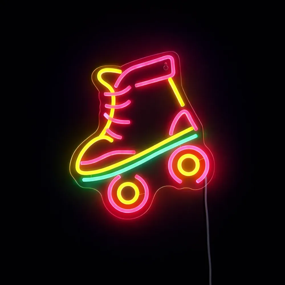 Roller Skates Neon Vegglampe Grønn