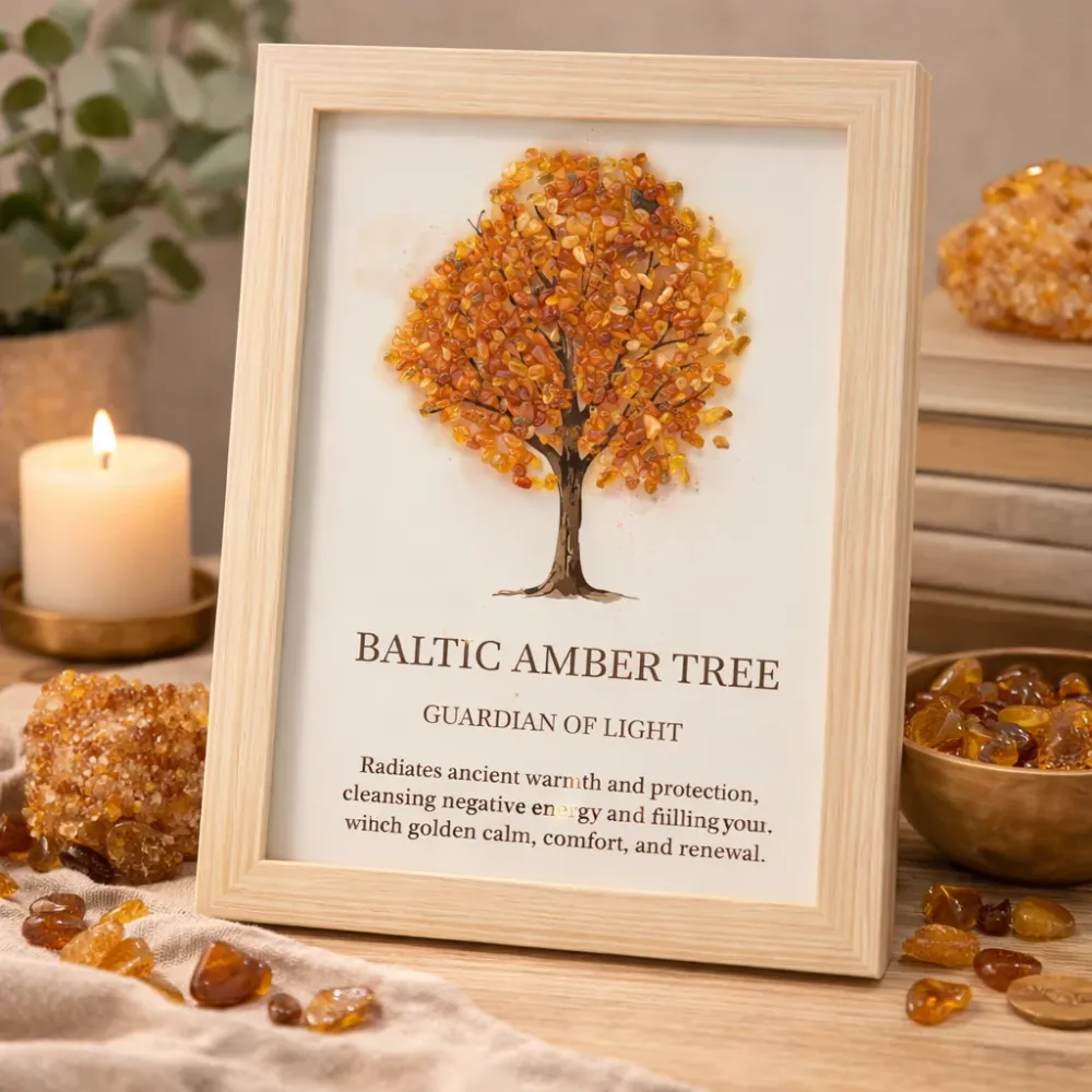 Bilde av edelsten - Livets tre - Baltisk rav (20x14,7x1 cm)