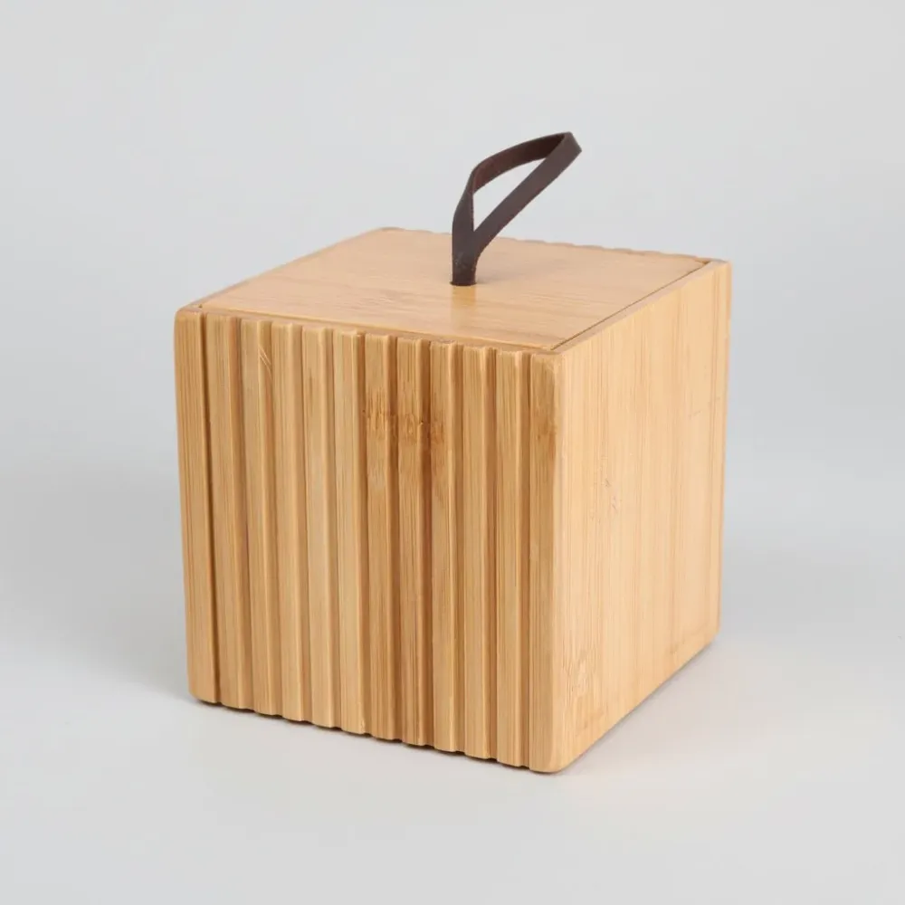 Boks bambus m/skinnstropp 9 x 9 cm